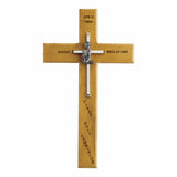 10 inch Personalized First Communion Girl Maple Wood and Brass Wall Cross